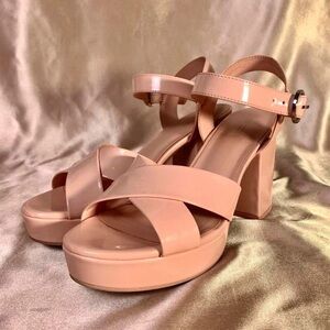 Elegant Blush Block Heel Sandals